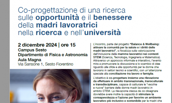 Co-progettazione di una ricerca, sulle opportunità e il benessere, della madri lavoratrici, nella ricerca e nell’università